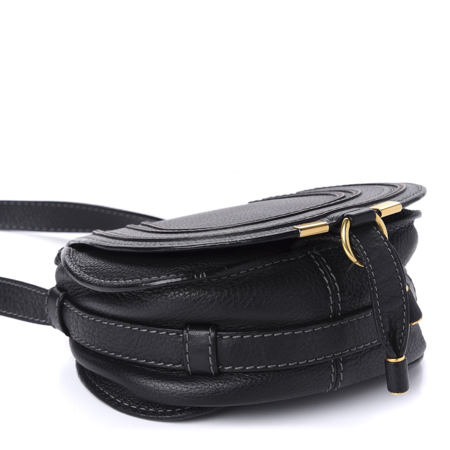 Chloe Calfskin Mini Marcie Round Crossbody Bag Black 4 of 11