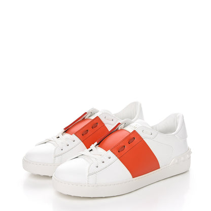 Valentino Garavani Calfskin Mens Rockstud Open Sneakers 40 White Goldfish 3 of 9
