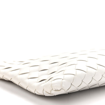 Bottega Veneta Nappa Intrecciato Medium Zip Pouch White 9 of 10