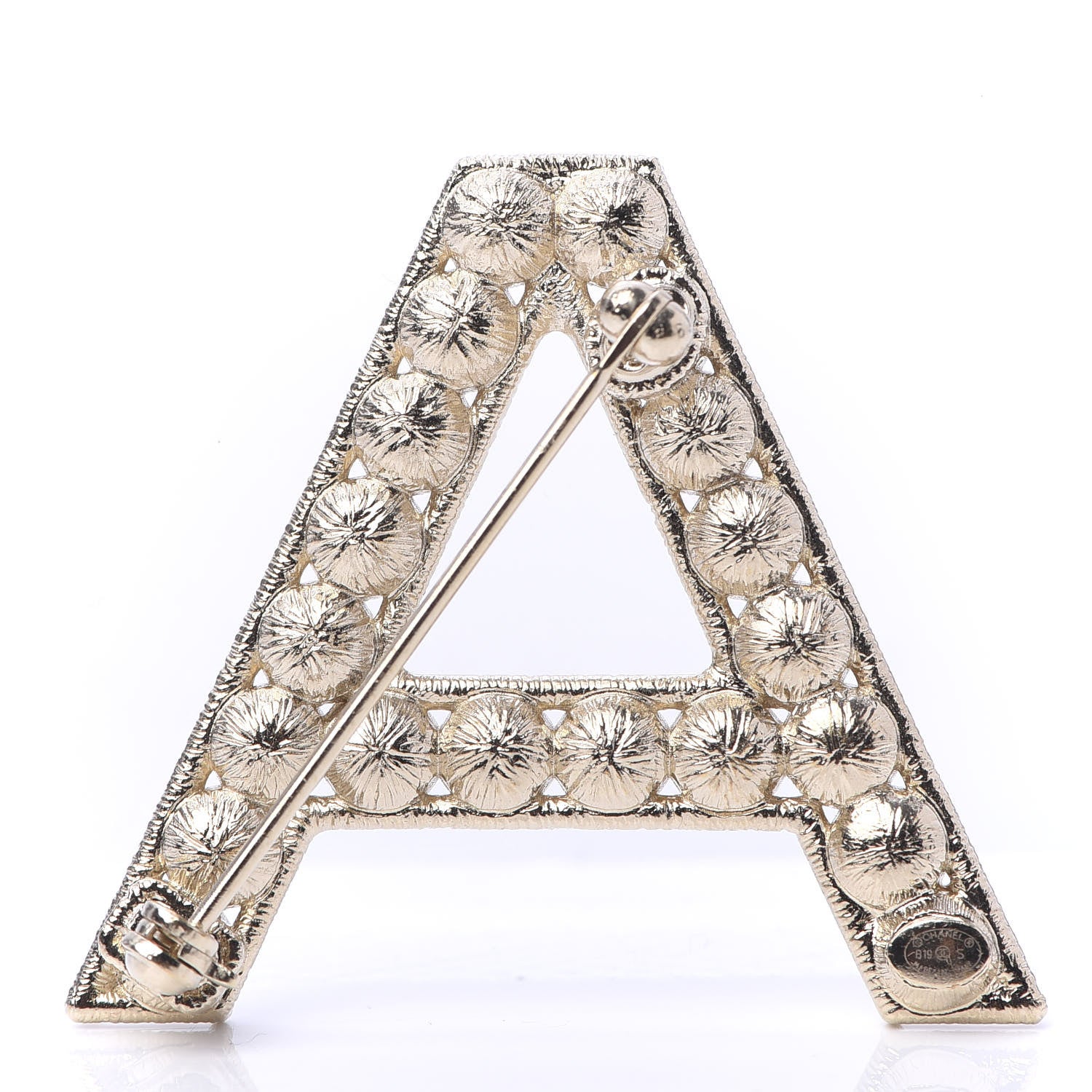 Chanel Crystal Cha-Nel Logo Brooch Set Gold 5 of 10