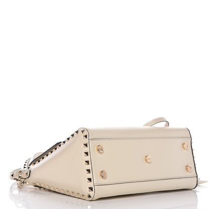 Valentino Garavani Vitello Rockstud Top Handle Shoulder Bag Ivory 5 of 10