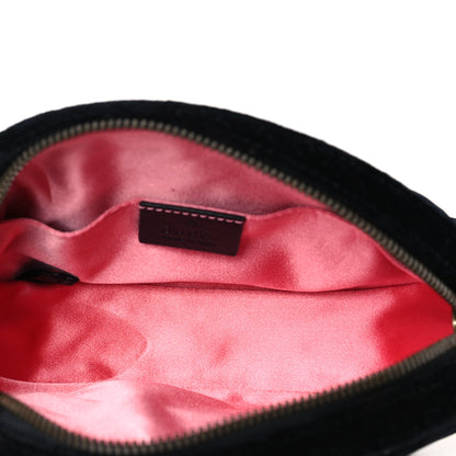 Gucci Velvet Matelasse GG Marmont Belt Bag 85 34 Black 5 of 9