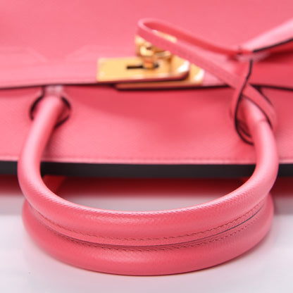 Hermes Epsom Horseshoe Birkin 30 Rose Azalee Jaune D'or 11 of 33