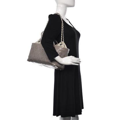 Chanel Glazed Calfskin Quilted Tote Grey 3 of 20