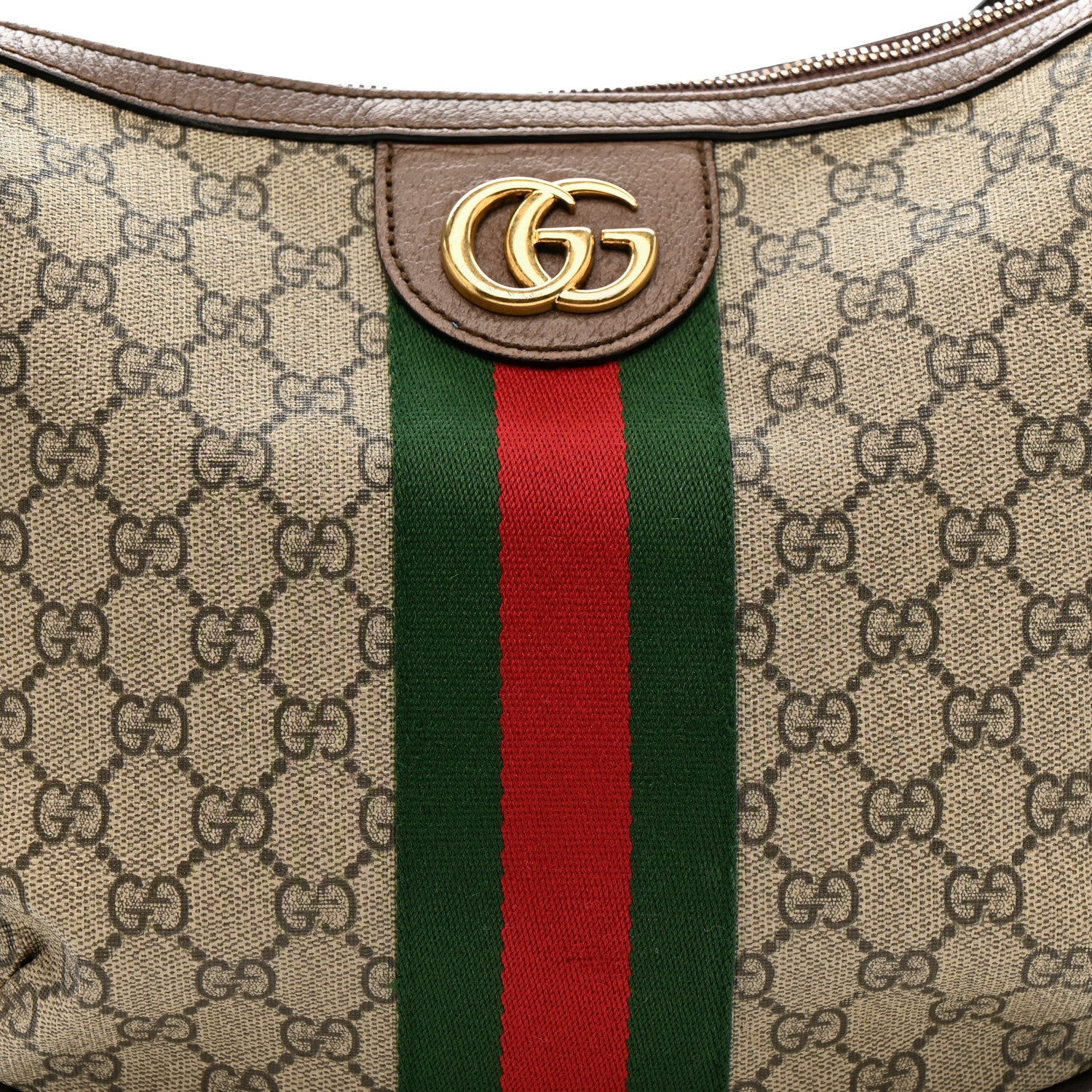 Gucci GG Supreme Monogram Web Small Ophidia Half Moon Hobo Brown 8 of 16