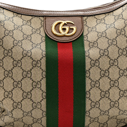 Gucci GG Supreme Monogram Web Small Ophidia Half Moon Hobo Brown 8 of 16