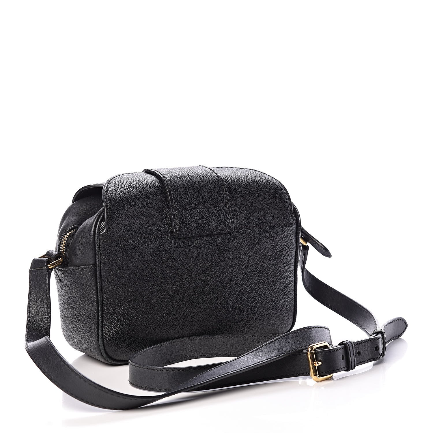 Burberry Soft Grain Calfskin Small Buckle Zip Bag Black 3 of 14
