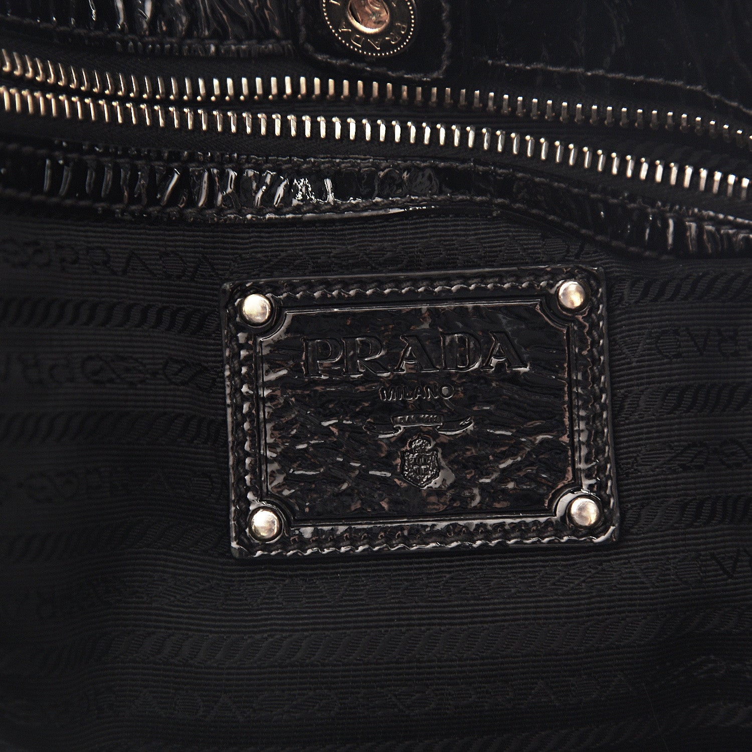 Prada Tessuto Nylon Vernice Tote Black 5 of 10