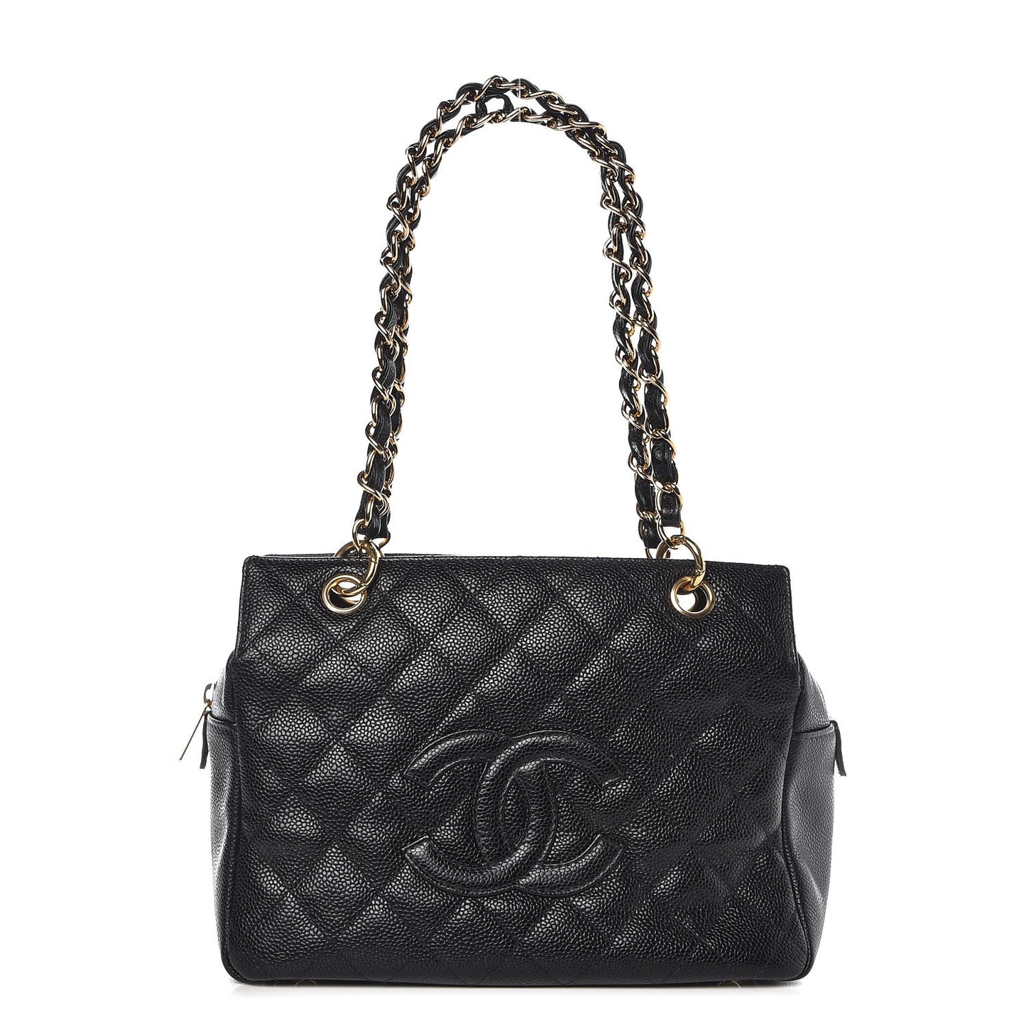 Caviar Quilted Petit Timeless Tote PTT Black