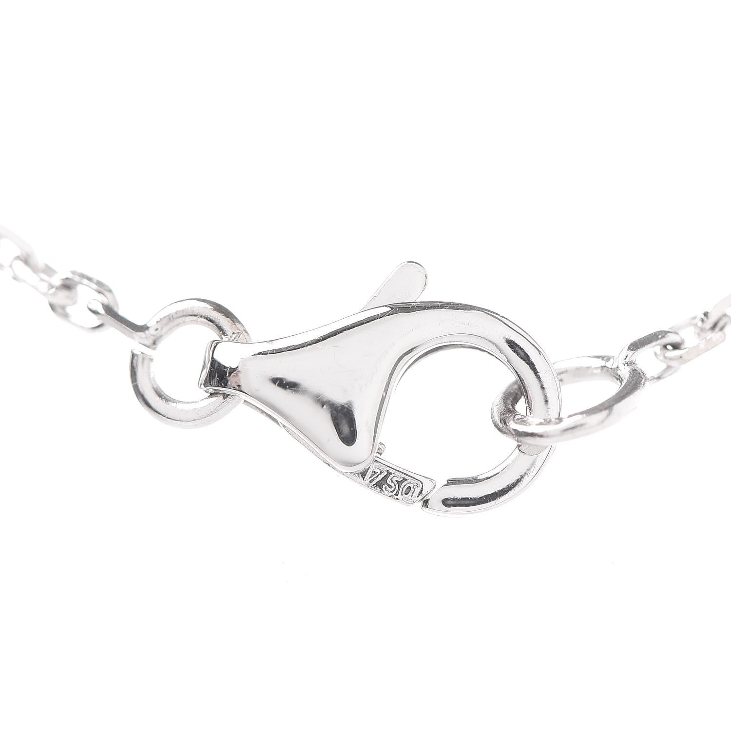 Van Cleef & Arpels 18K White Gold Diamond Vintage Alhambra Pendant Necklace 5 of 7