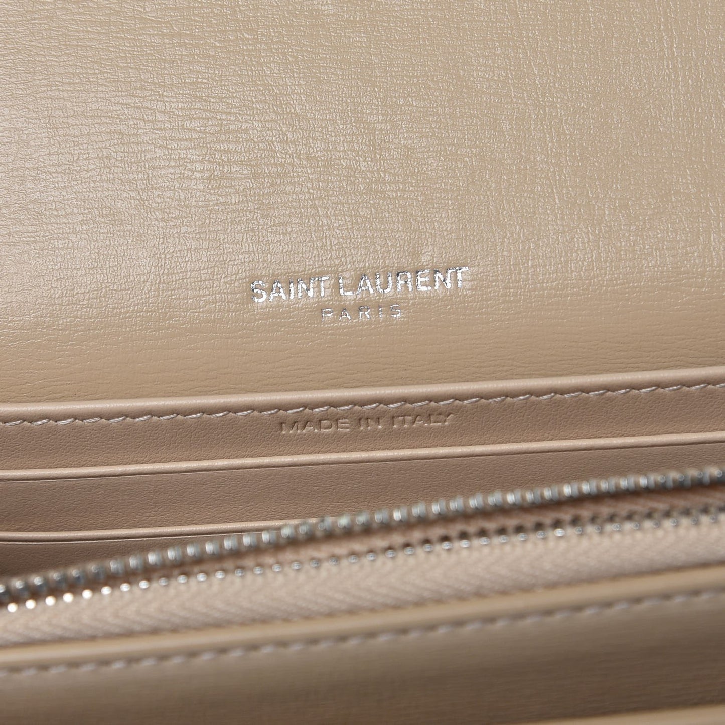 Calfskin Monogram Sunset Chain Wallet Nude Powder