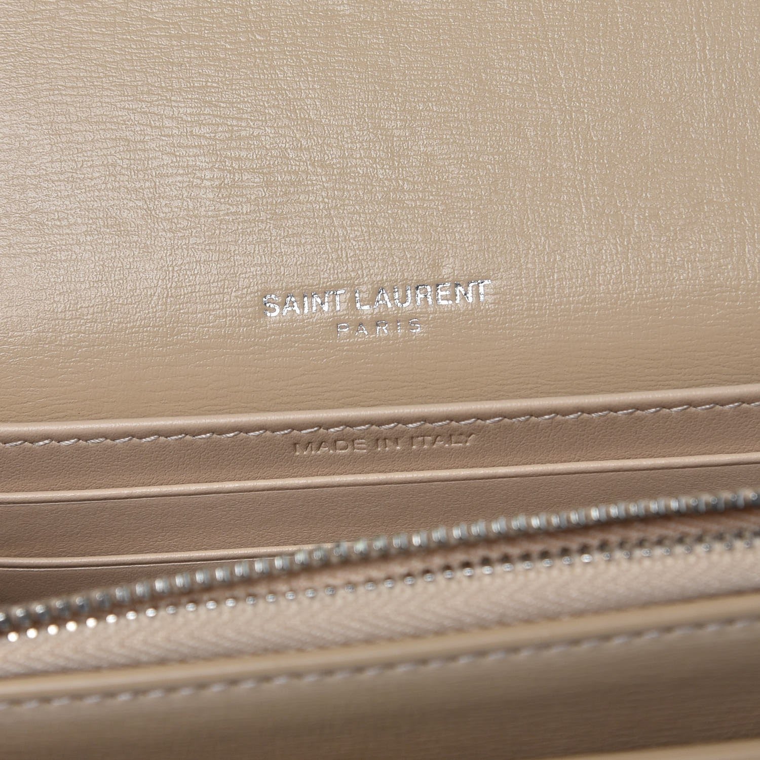 Saint Laurent Calfskin Monogram Sunset Chain Wallet Nude Powder 6 of 13