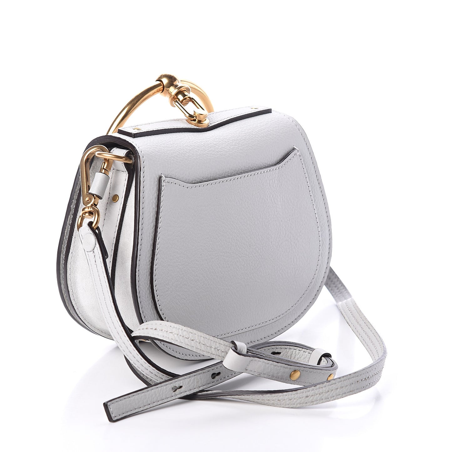 Calfskin Suede Small Nile Bracelet Bag Airy Grey