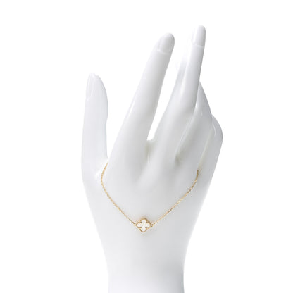 Van Cleef & Arpels 18K Yellow Gold Mother of Pearl Sweet Alhambra Bracelet 2 of 7