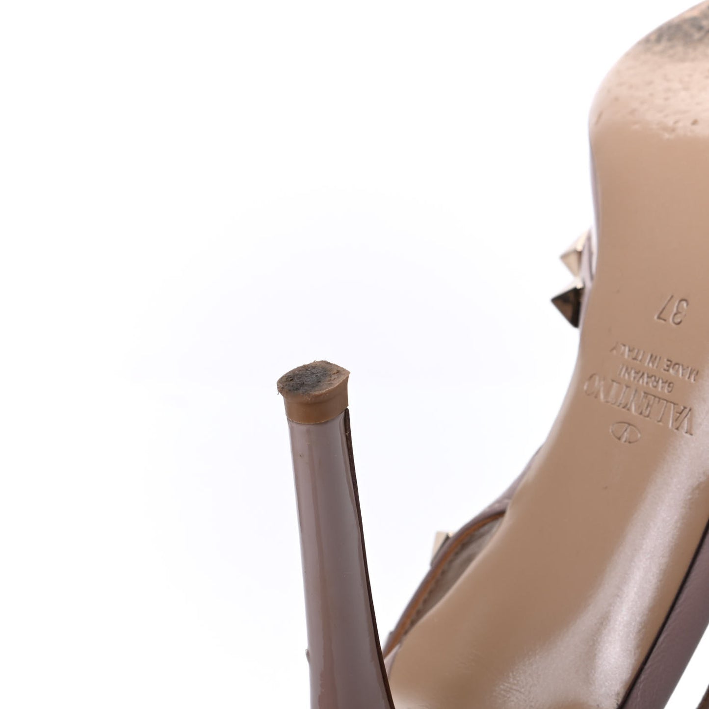 Patent Rockstud Half D'Orsay Slingback 85mm Pumps 37 Poudre