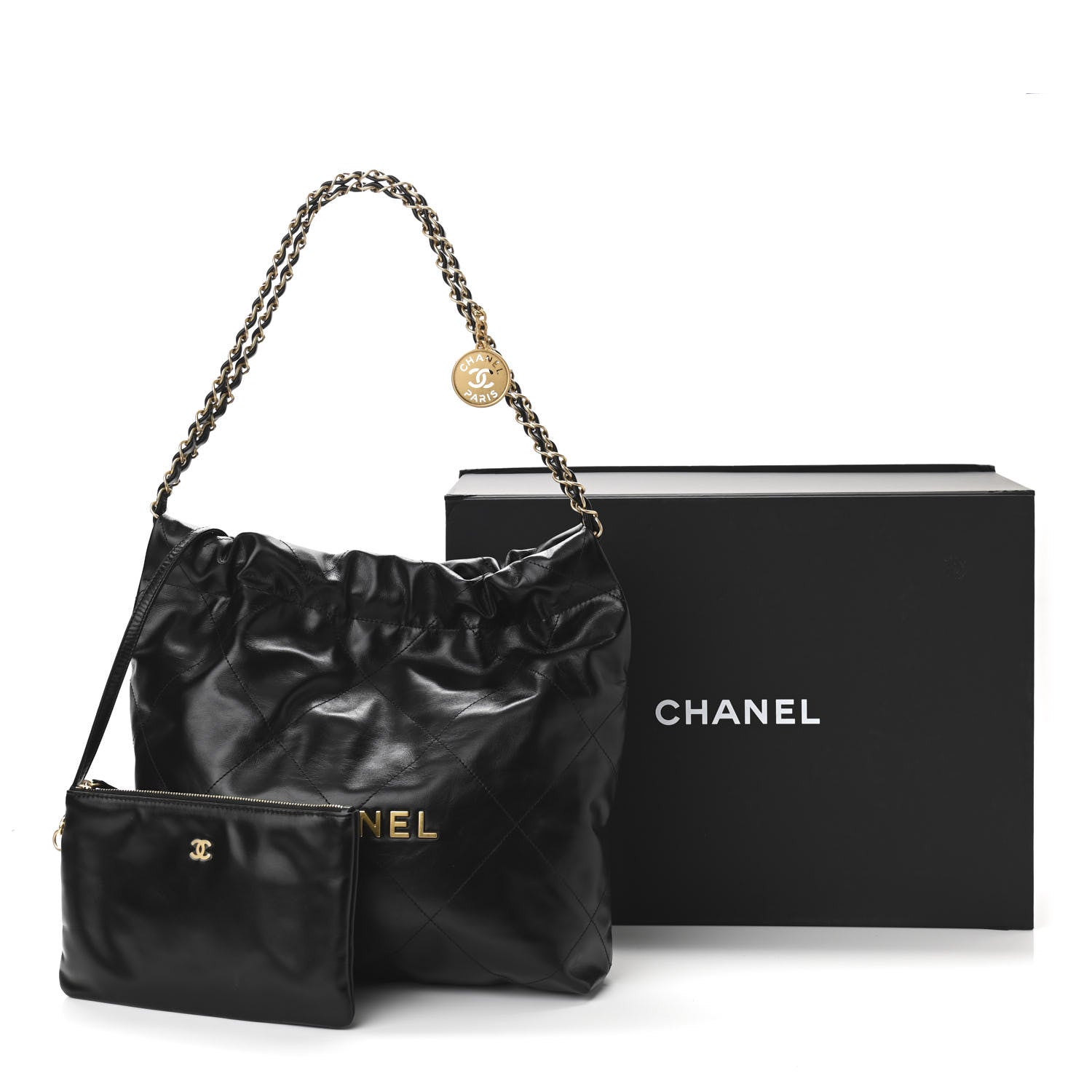Chanel Shiny Calfskin Quilted Small Chanel 22 Black 12 of 12