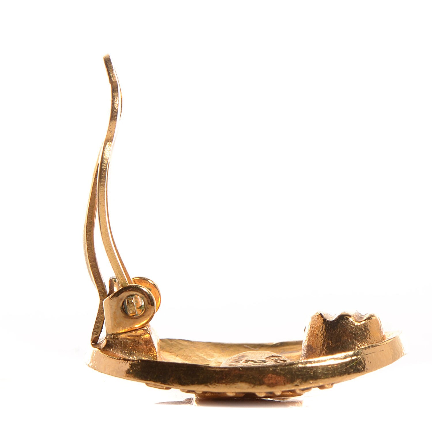 Chanel Oval CC Clip On Earrings Gold 4 of 4
