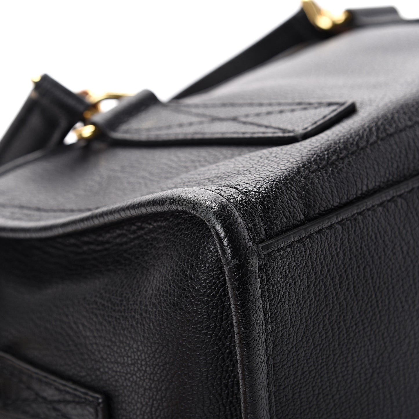 Pebbled Calfskin Wellington Satchel Black
