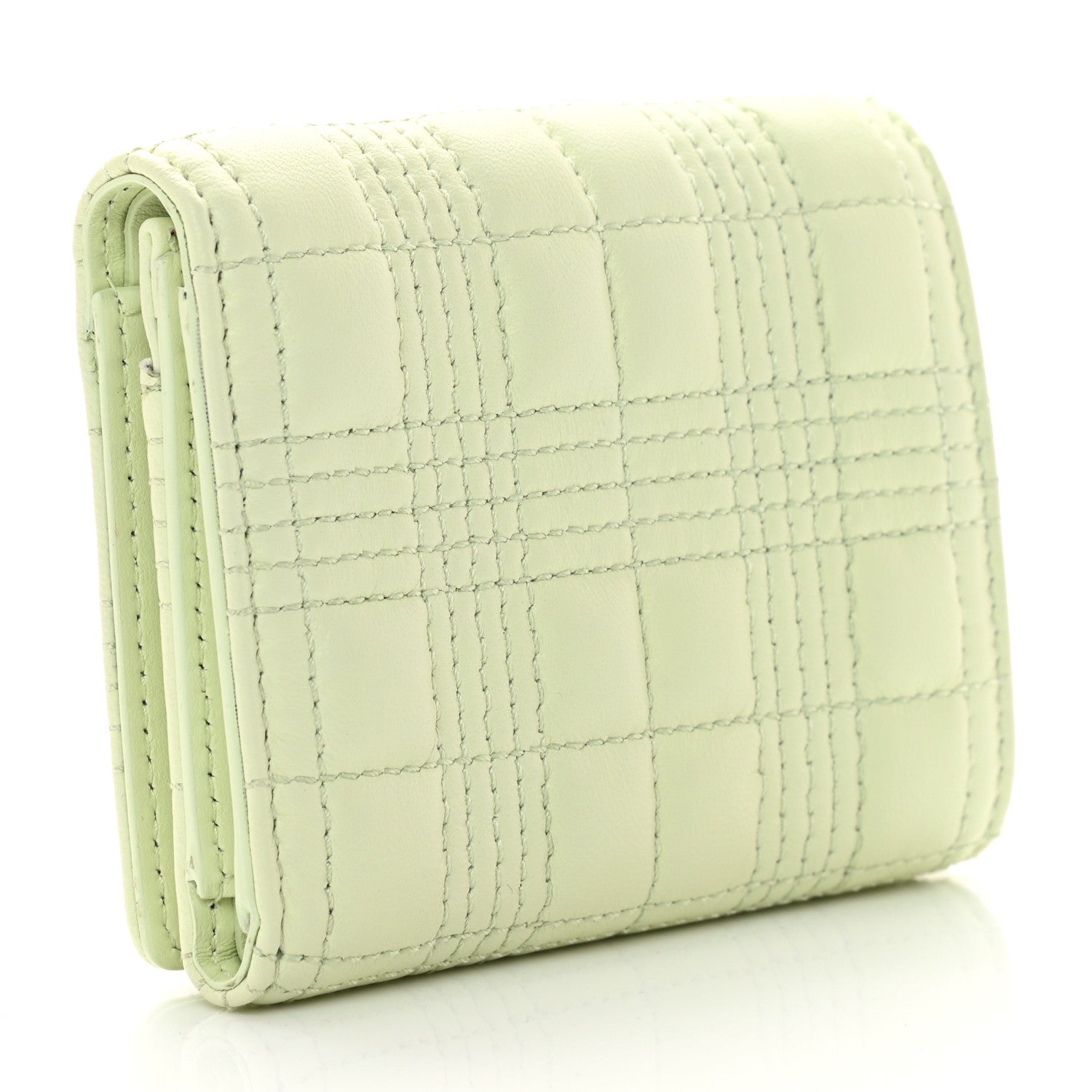 Burberry Lambskin Quilted Small Lola Folding Wallet Pistachio 3 of 10