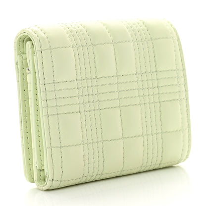 Burberry Lambskin Quilted Small Lola Folding Wallet Pistachio 3 of 10
