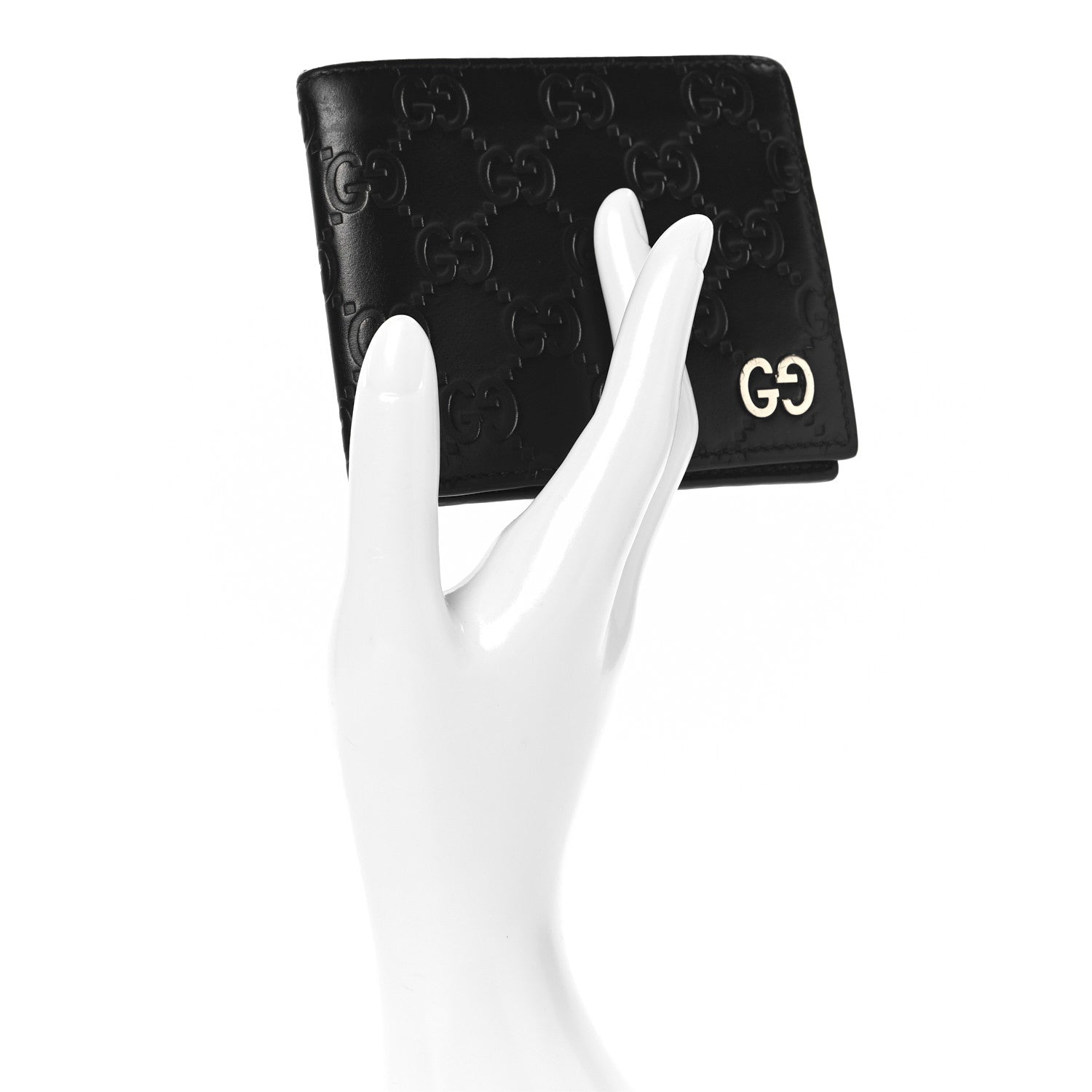 Gucci Guccissima Signature Dorian Bi-Fold Wallet Black 2 of 7