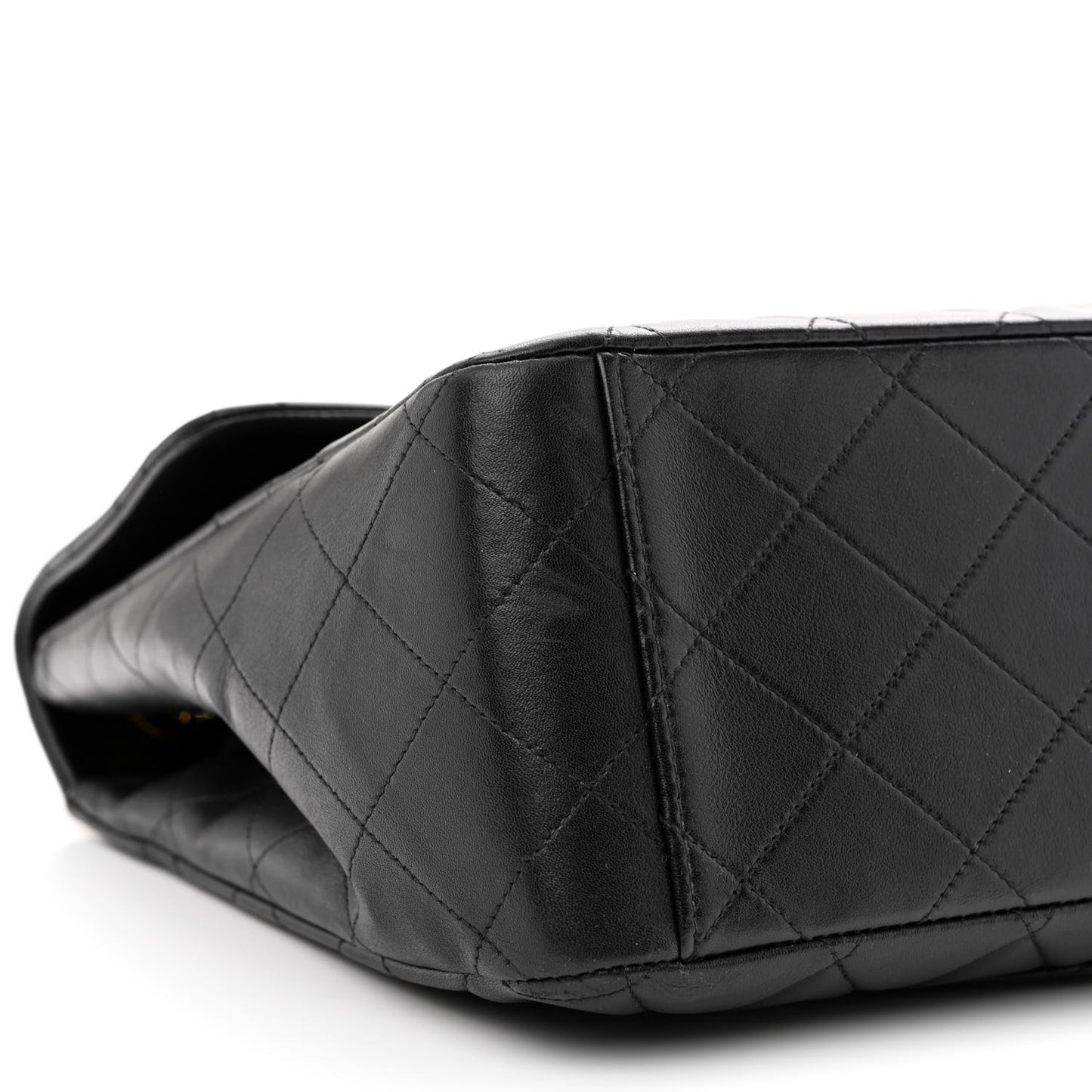 Lambskin Quilted XL Jumbo Single Flap Black