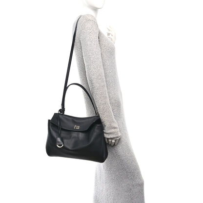 Balenciaga Natural Smooth Calfskin Medium Rodeo Top Handle Handbag Black 2 of 10