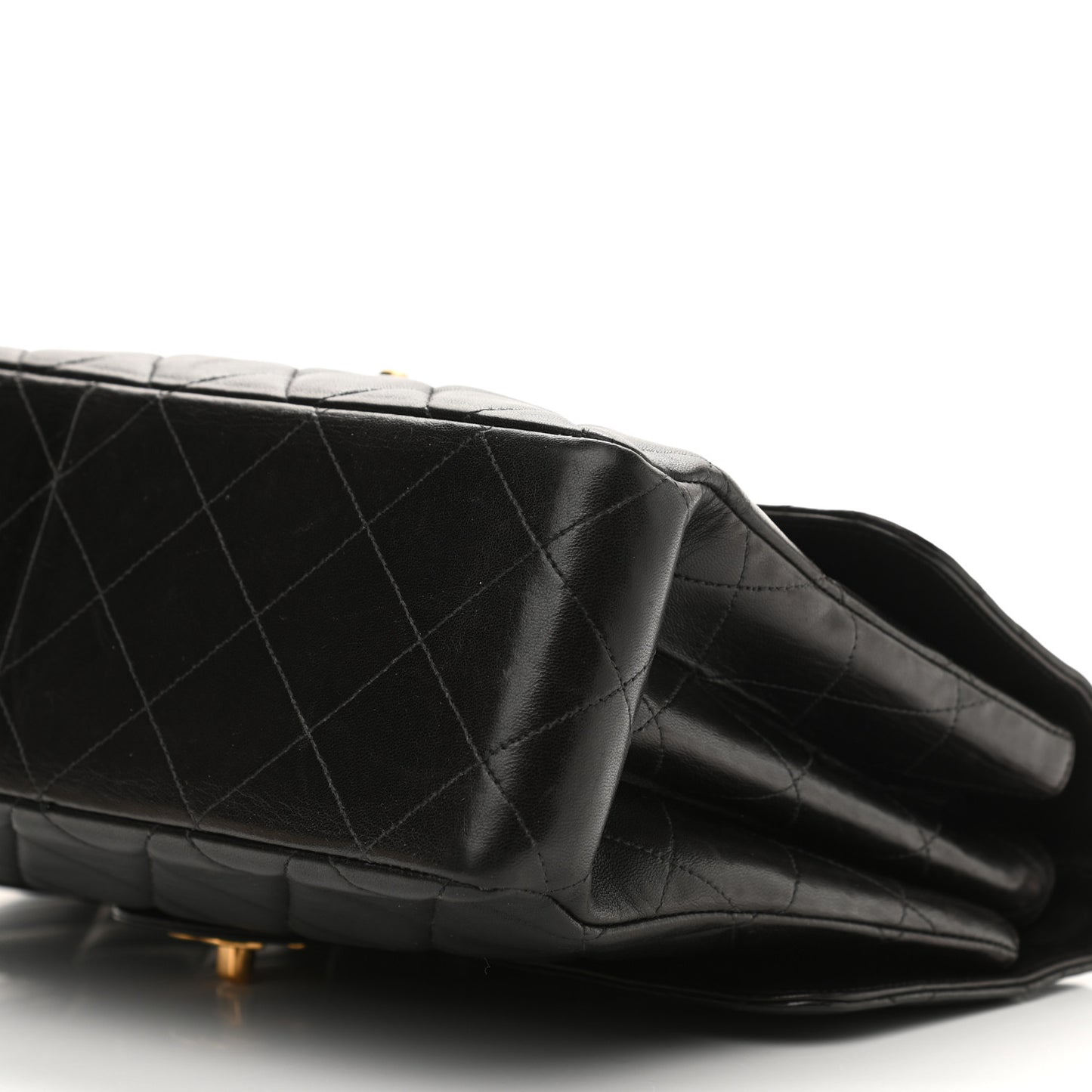 Lambskin Quilted Jumbo Double Sided Flap Black