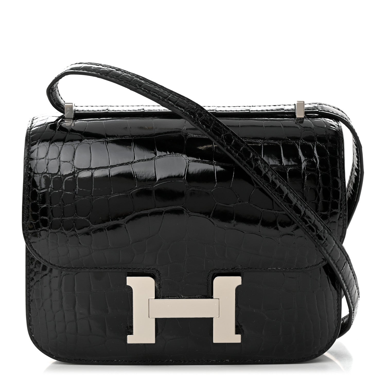 Hermes Shiny Alligator Constance 18 Black 3 of 14