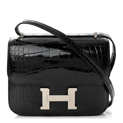 Hermes Shiny Alligator Constance 18 Black 3 of 14