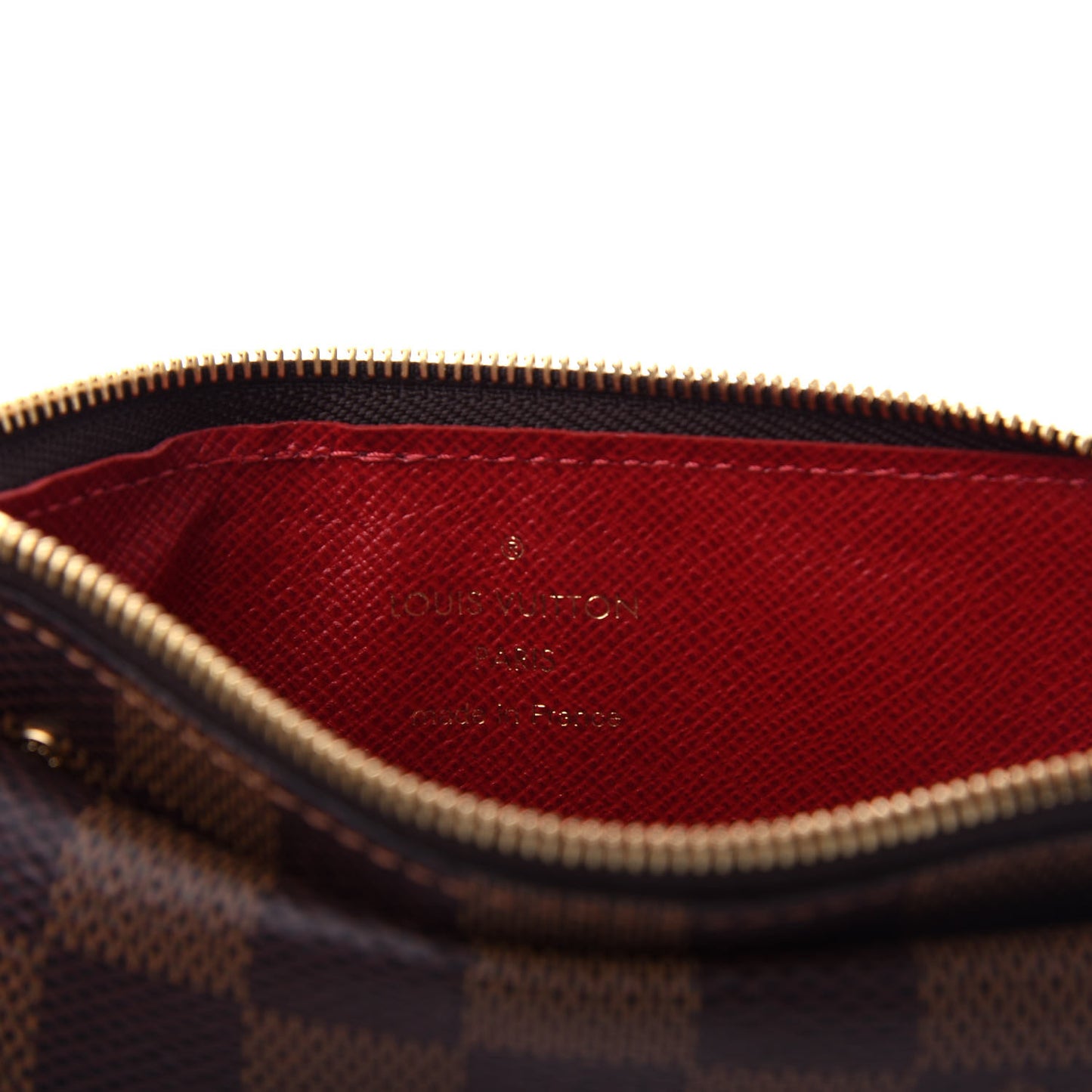 Damier Ebene Recto Verso Card Holder Red