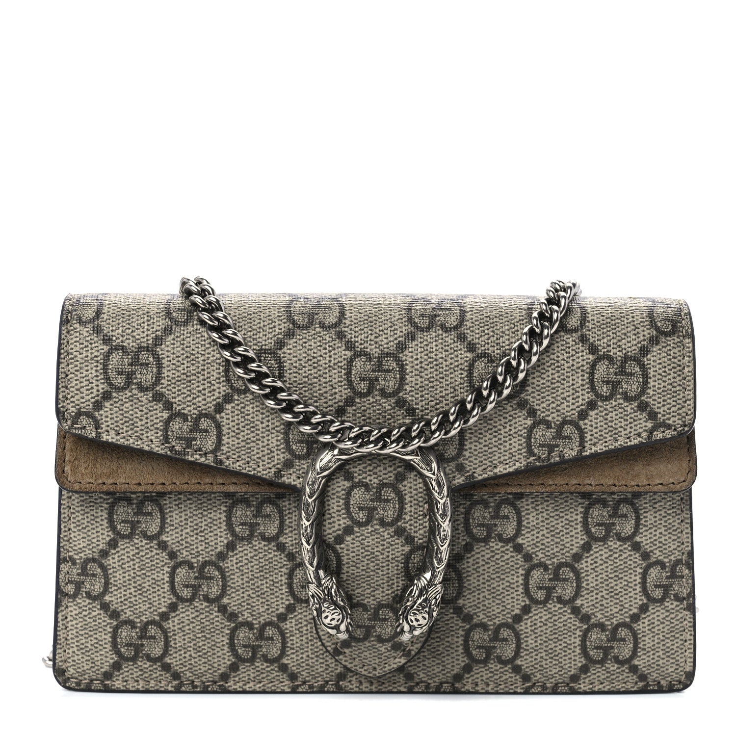 Gucci GG Supreme Monogram Super Mini Dionysus Shoulder Bag Taupe 1 of 10