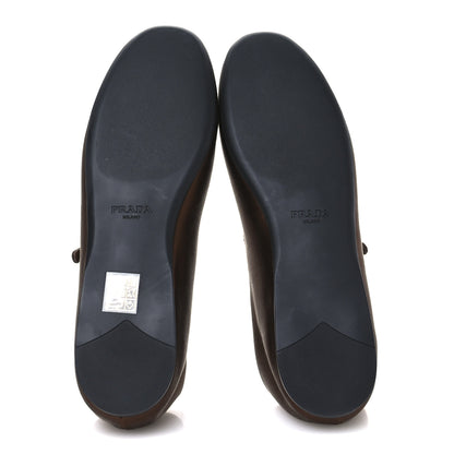 Prada Satin Triangle Ballerina Flats 40 Tabacco 6 of 10