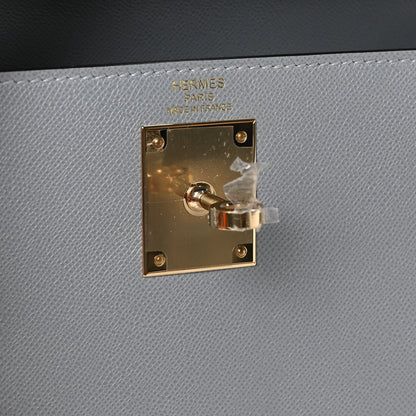 Hermes Madame Calfskin Kelly Sellier 28 Gris Pantin 6 of 11
