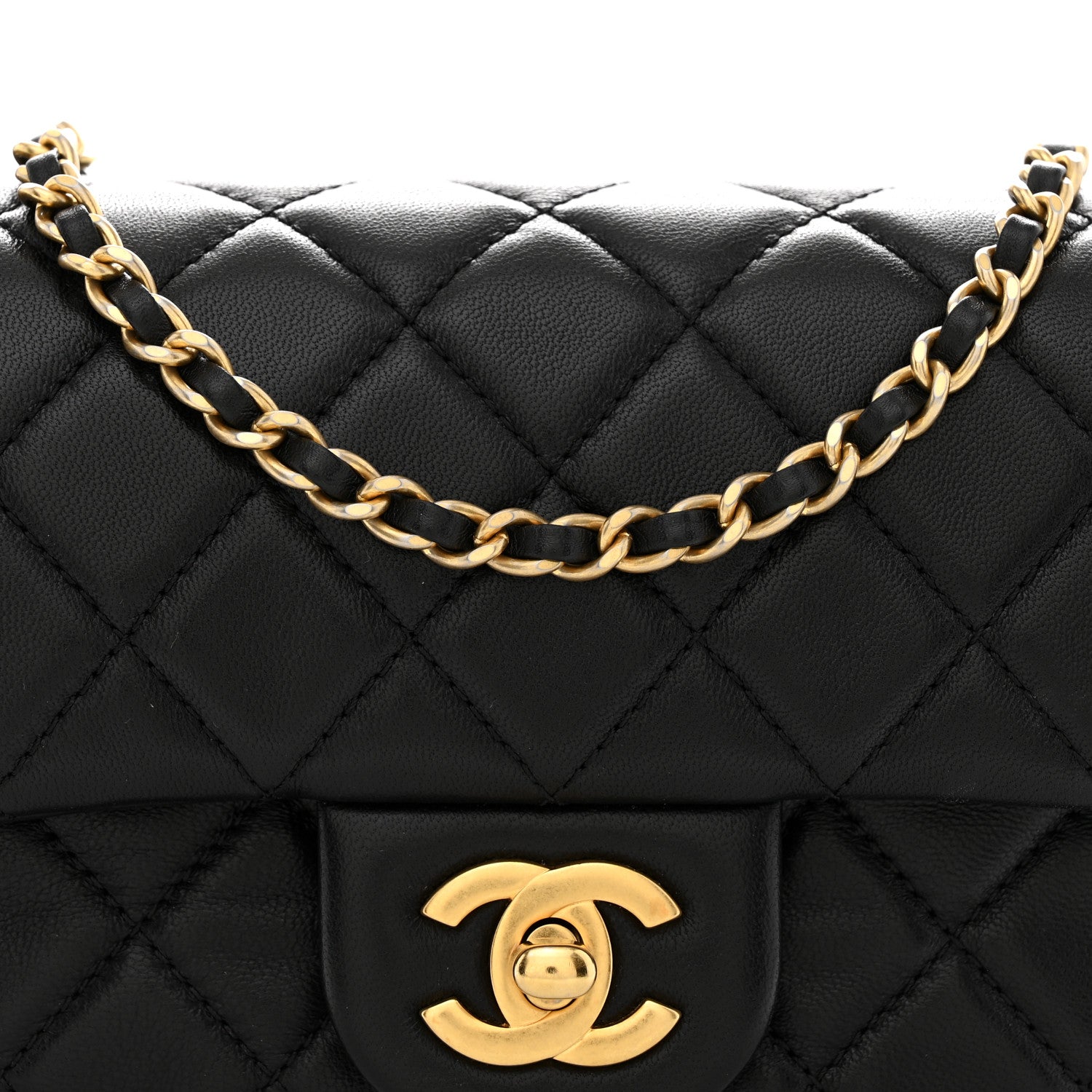 Chanel Lambskin Quilted Mini Rectangular Pearl Crush Flap Black 8 of 11