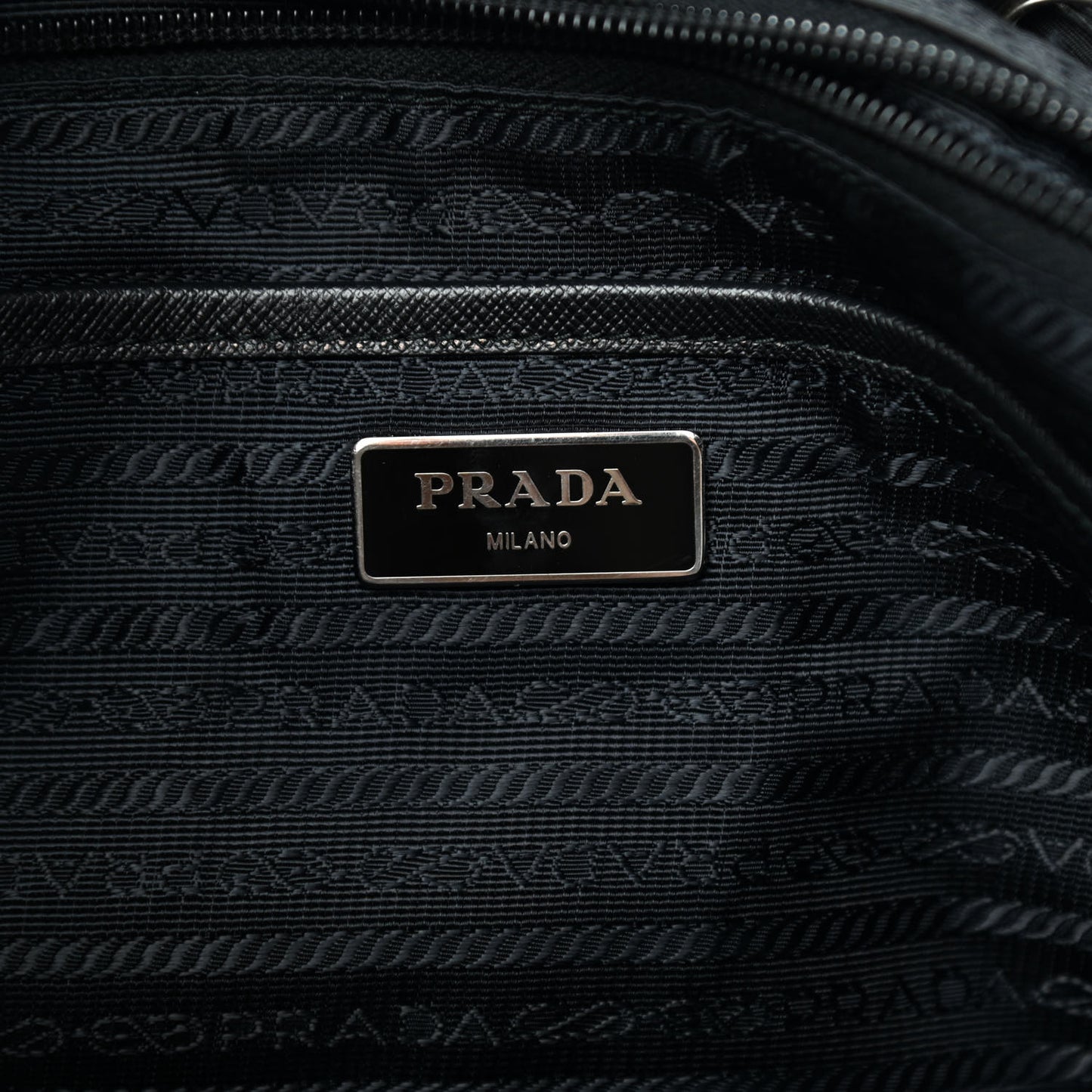 Tessuto Nylon Saffiano Medium Backpack Black