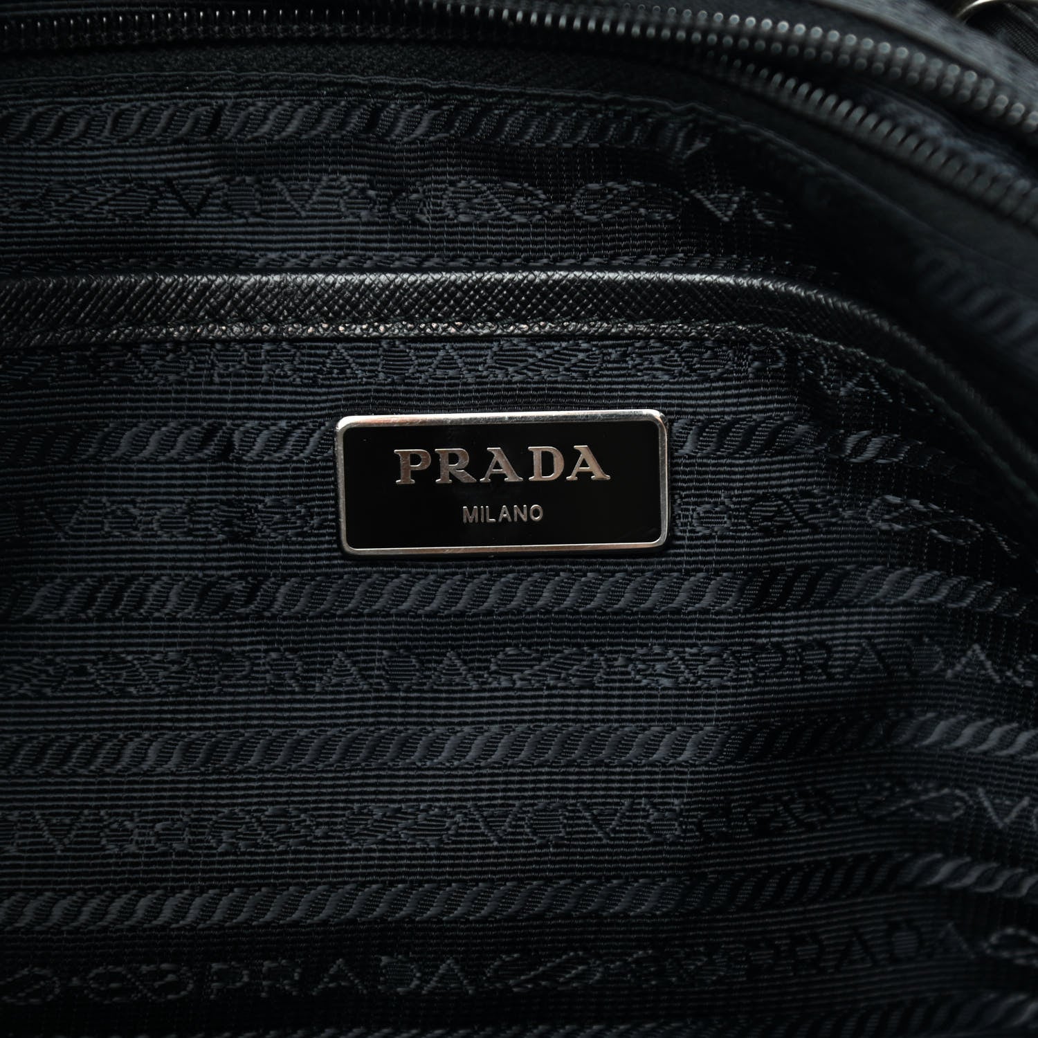 Prada Tessuto Nylon Saffiano Medium Backpack Black 6 of 9