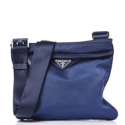Prada Nylon Vela Saffiano Flat Messenger Bag Royal 1 of 5