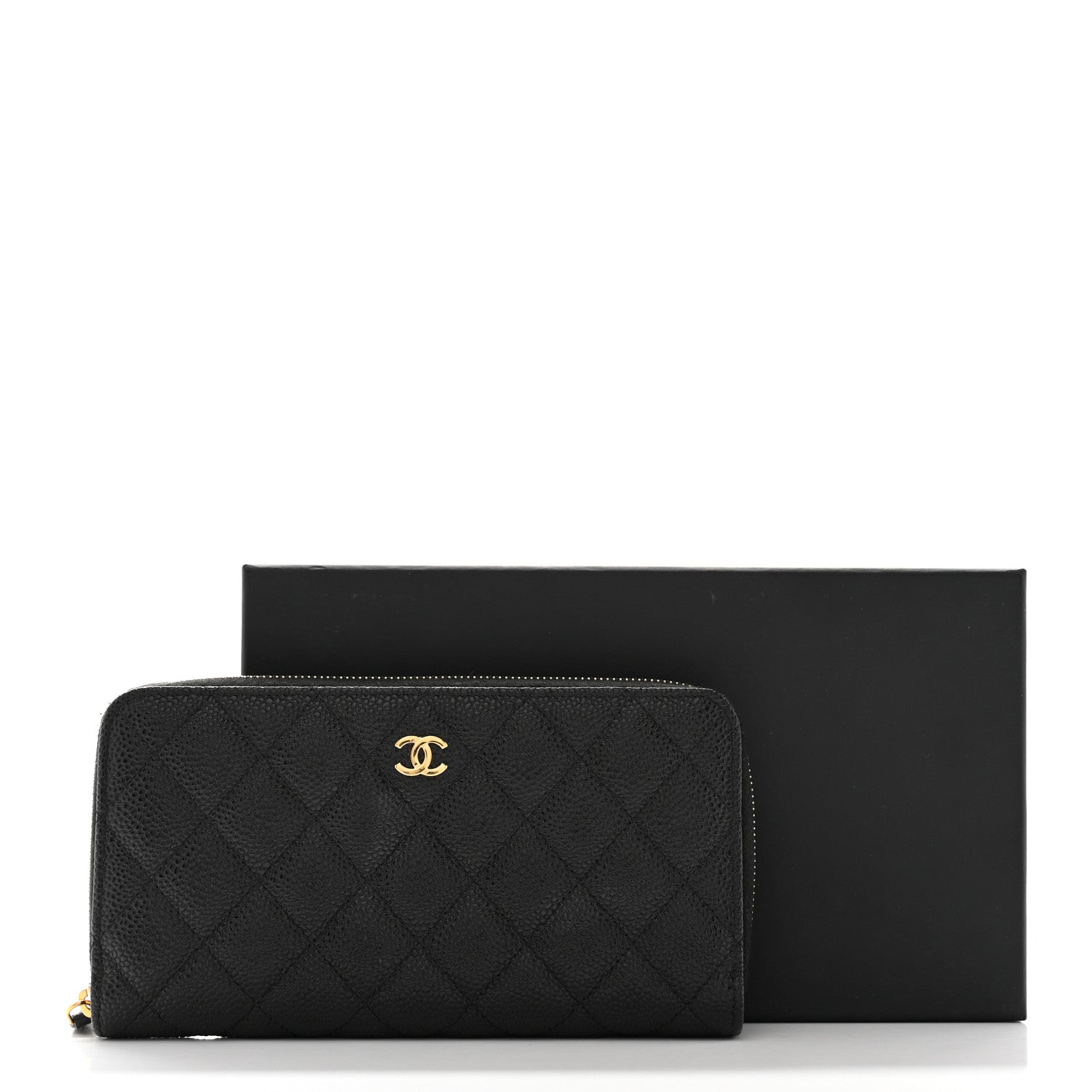 Chanel Caviar Quilted Large Gusset Zip Around Wallet Black 10 of 10