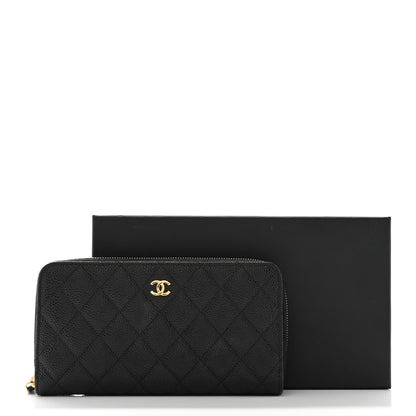 Chanel Caviar Quilted Large Gusset Zip Around Wallet Black 10 of 10