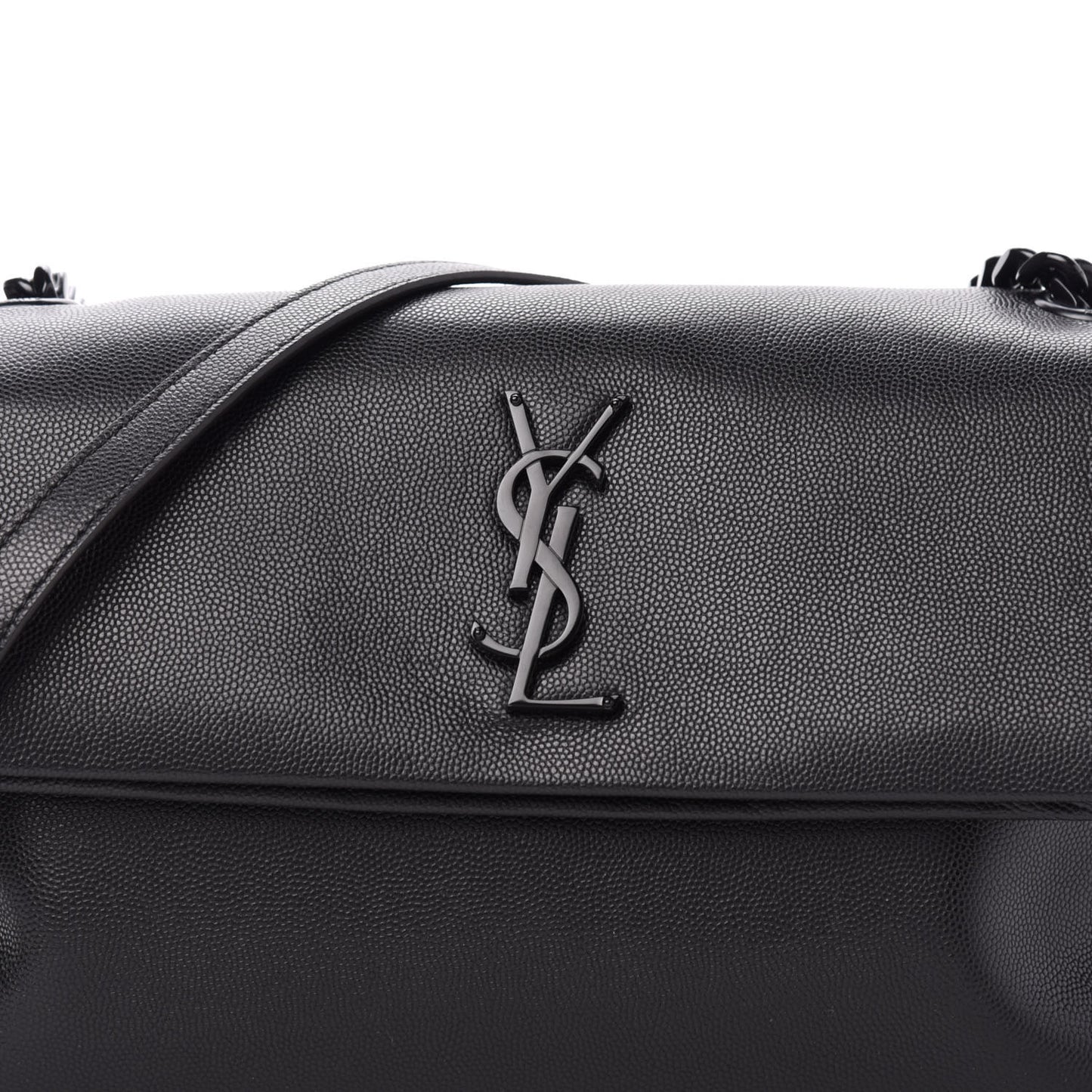 Grain De Poudre Medium West Hollywood Monogram Fold-Over Black