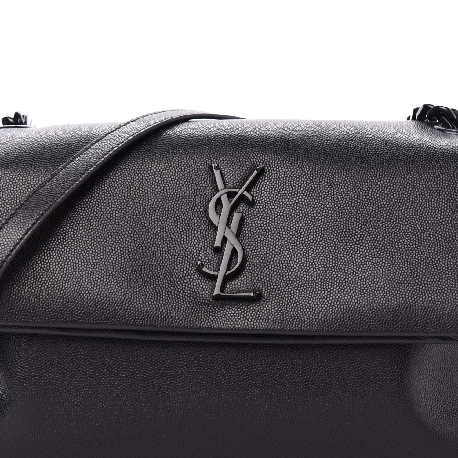 Saint Laurent Grain De Poudre Medium West Hollywood Monogram Fold-Over Black 10 of 10
