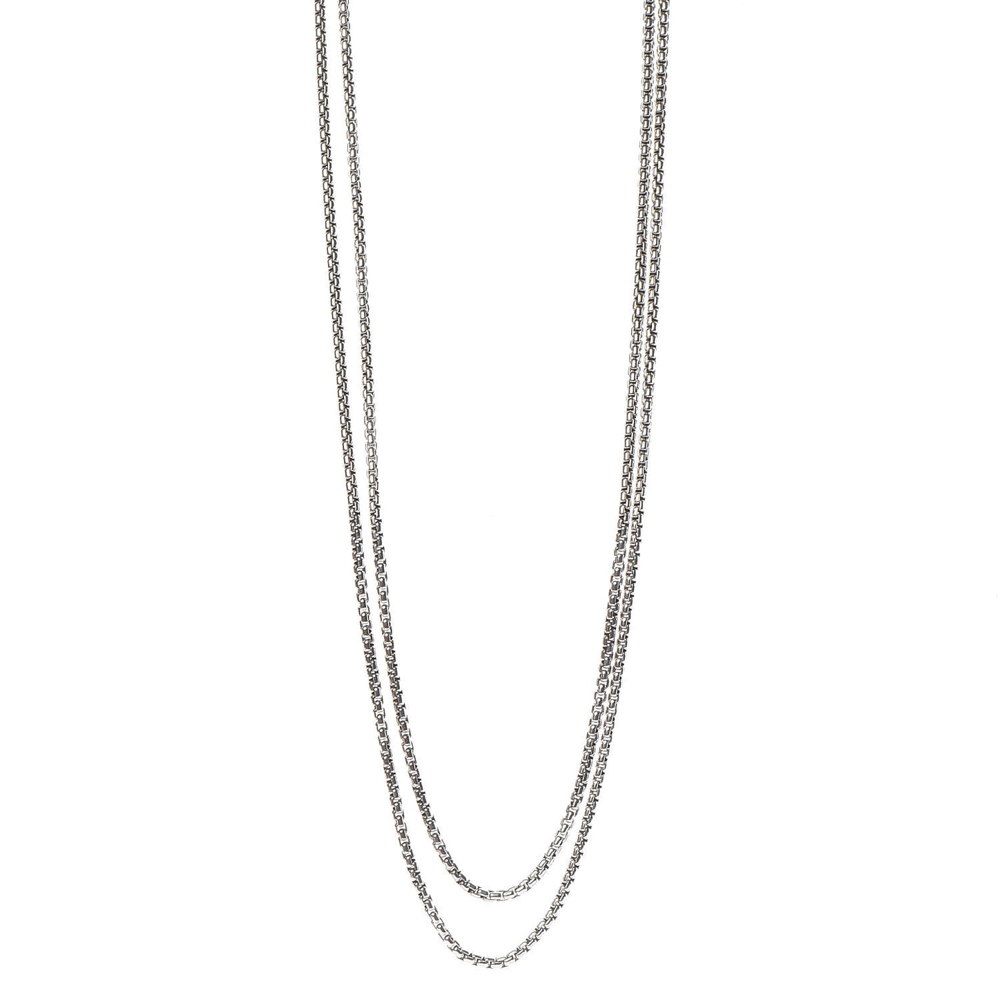Sterling Silver 14K Yellow Gold 3.6mm Medium Box Chain Necklace 72"