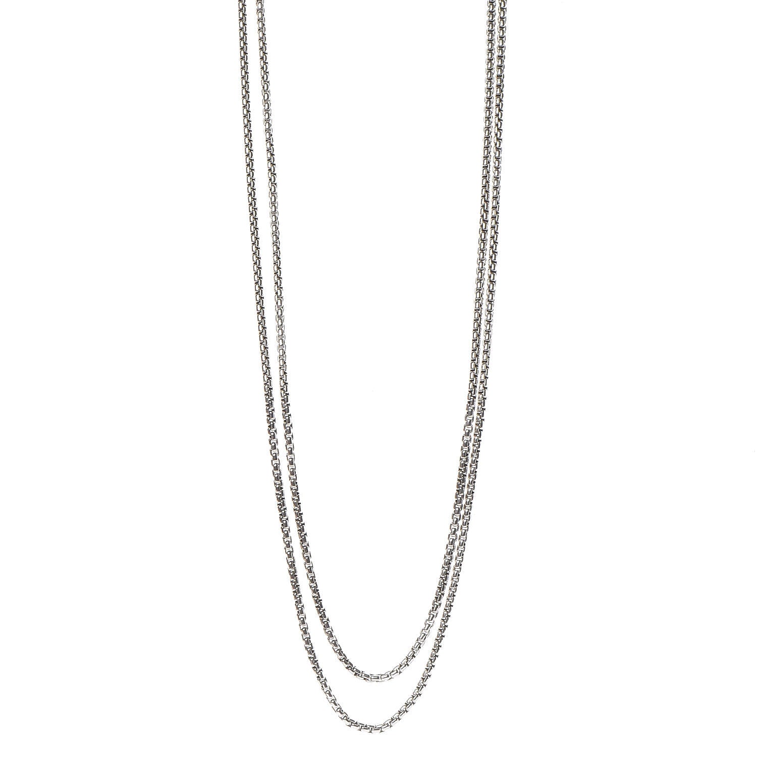 David Yurman Sterling Silver 14K Yellow Gold 3.6mm Medium Box Chain Necklace 72" 1 of 6