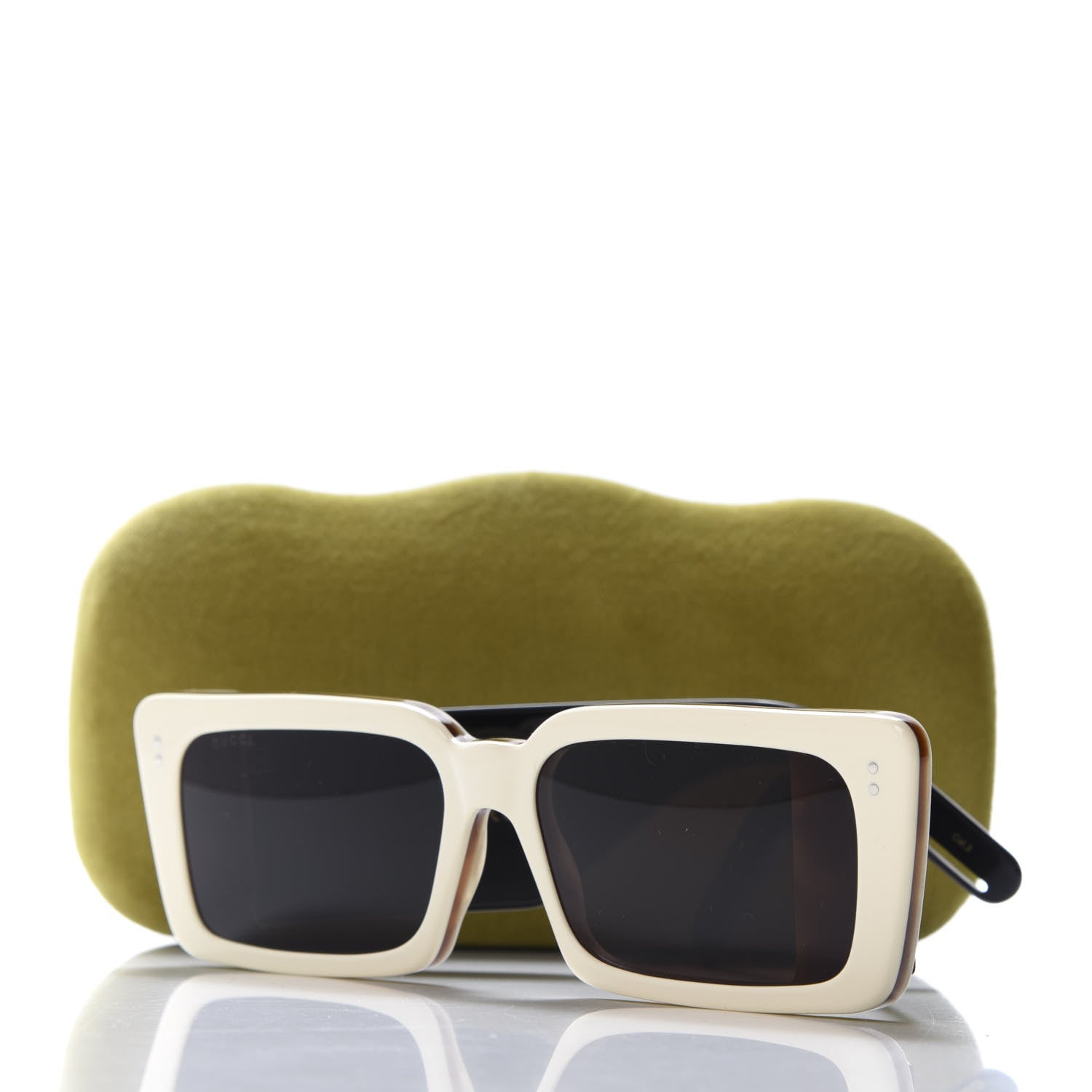 Gucci Acetate Rectangular Flap GG0543S Sunglasses White Black 9 of 9