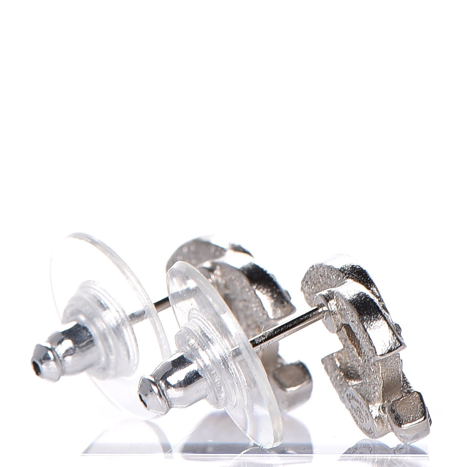 Chanel Crystal Mini CC Earrings Silver 3 of 6