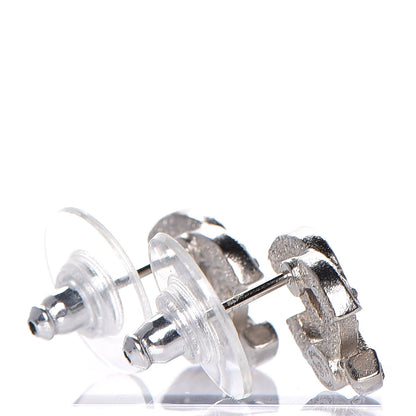 Chanel Crystal Mini CC Earrings Silver 3 of 6