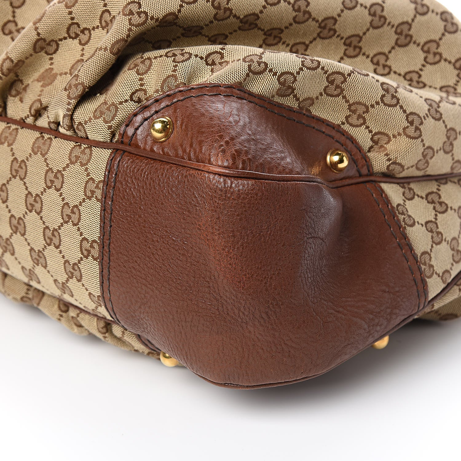 Gucci Monogram Large Jockey Hobo Brown 9 of 10