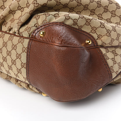 Gucci Monogram Large Jockey Hobo Brown 9 of 10