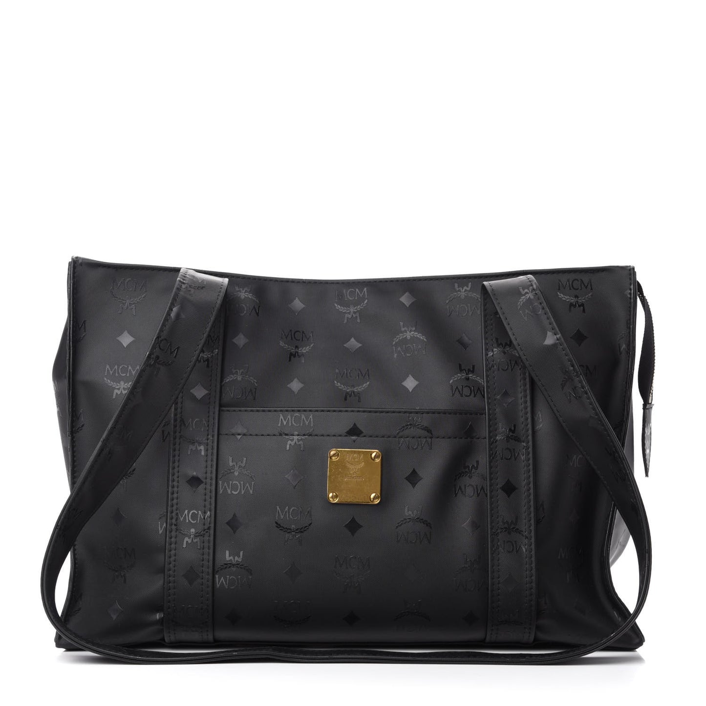 Monogram Coated Canvas Tote Bag Black